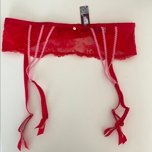 NWT Adore Me Red Lace Garter Belt - Medium